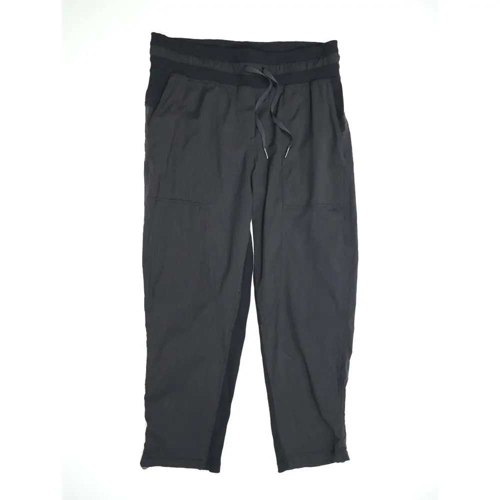 Lululemon Black Woven Jogger Pants 8 Adjustable Hem Minimalist Athleisure Travel - Picture 4 of 12